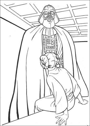 Darth Vader and Princess Leia Coloring page