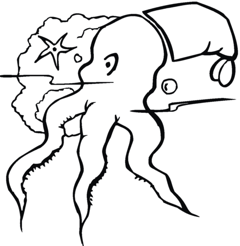 Octopus 9 Coloring page