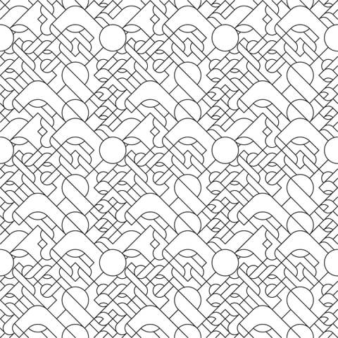 Dinette Line Tiled Pattern Coloring page