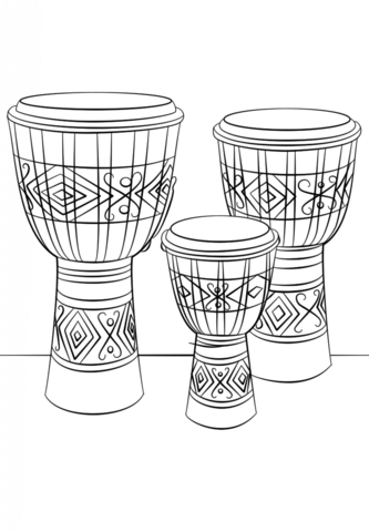 Djembe Drums Coloring page