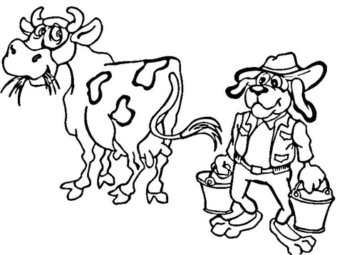Dog Farmer Coloring page