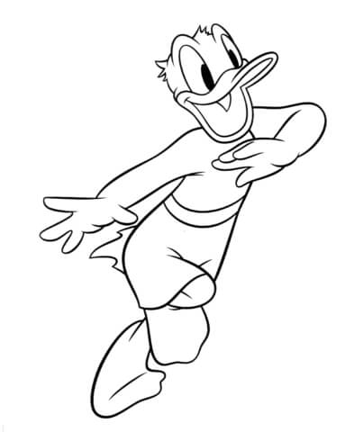 Donald Duck roller-skater Coloring page