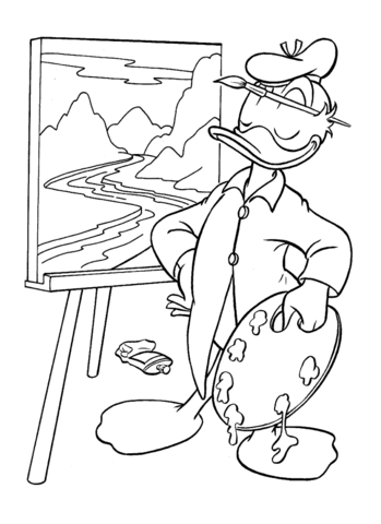 Donald Duck the Artist Coloring page