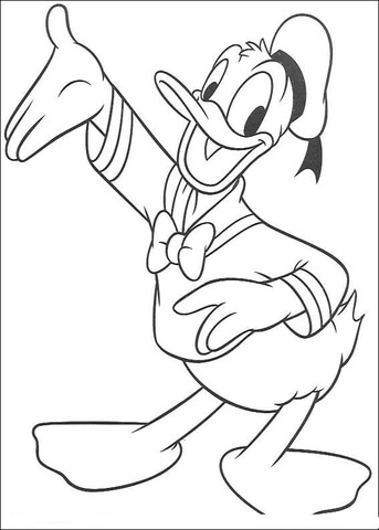 Donald is Happy  Coloring page