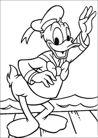 Donald Says Hi  Coloring page