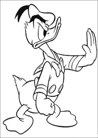 Donald Duck Says Stop  Coloring page