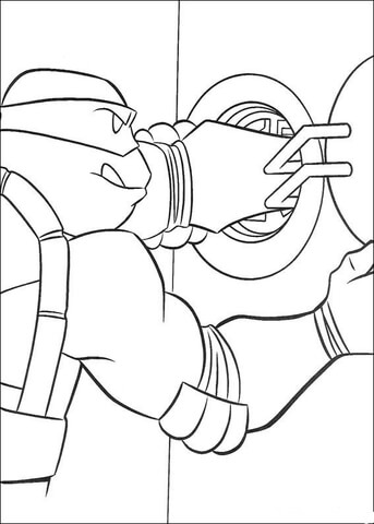 Donatello enters the safe box Coloring page