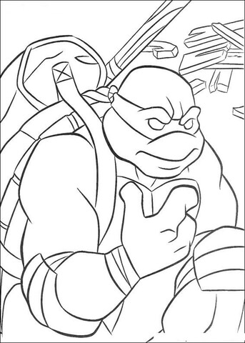 Donatello is thinking Coloring page