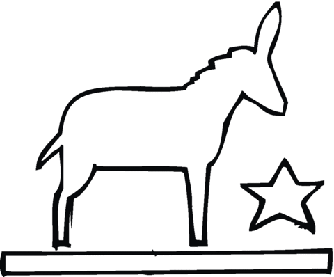 Donkey Democrat Symbol Coloring page