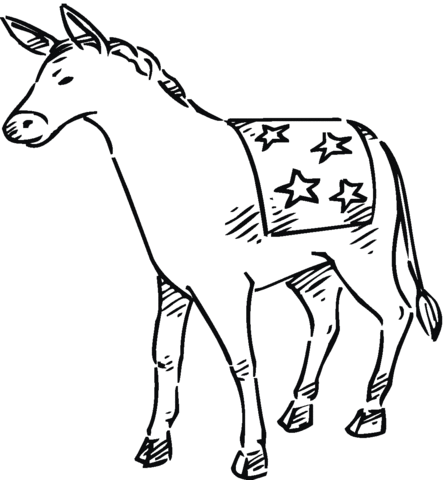 Democrat Donkey Coloring page