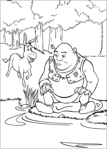 Donkey And Shrek  Coloring page