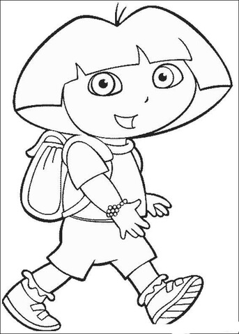 Dora Is Walking  Coloring page