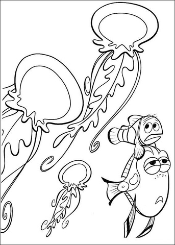 JellyFish Hurt Dory  Coloring page