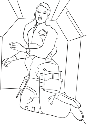 Dr. Mae C. Jemison in Space Coloring page
