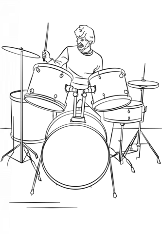 Drum Set Player Coloring page