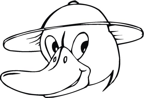 Duck Head With Hat Coloring page