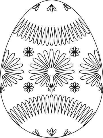 Easter Egg with Flower Pattern Coloring page