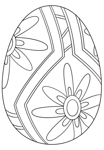 Easter Egg with Flower Pattern Coloring page