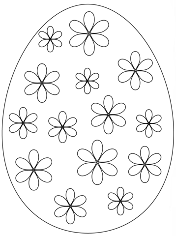 Easter Egg with Flowers Coloring page