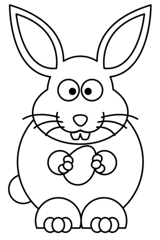 Easter Rabbit with Egg Coloring page