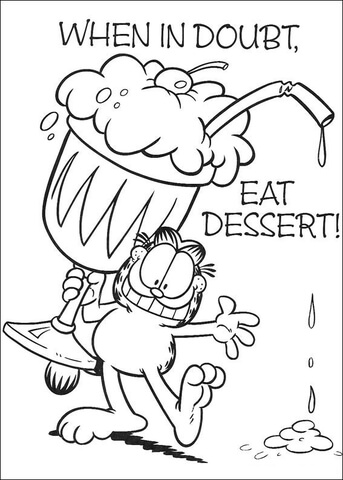 When in Doubt, Eat Dessert!  Coloring page