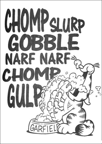 Chomp, slurp, gobble, narf narf Coloring page