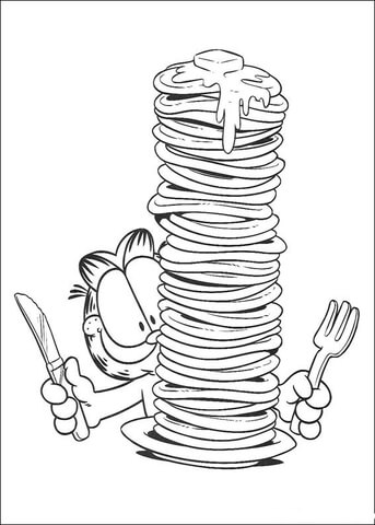 Eating Pancakes  Coloring page