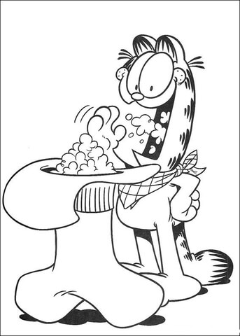 Eating popcorn  Coloring page