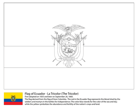 Ecuador Flag Coloring page