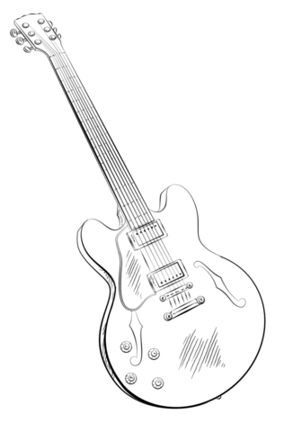 Electric guitar Coloring page