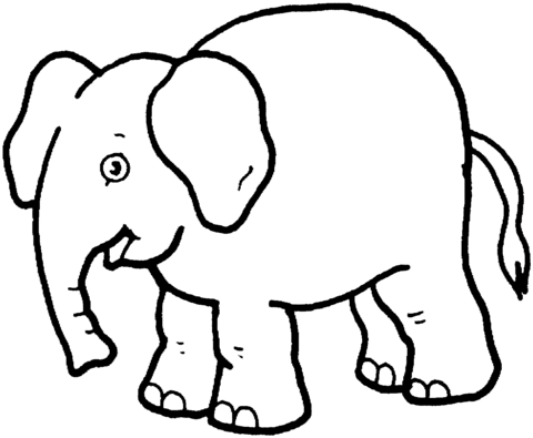 Funny Elephant Coloring page