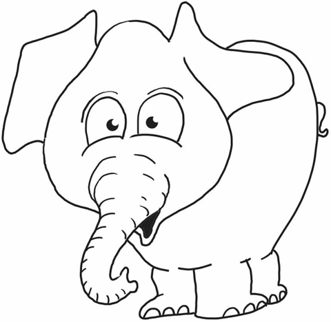 Cartoon Elephant Coloring page