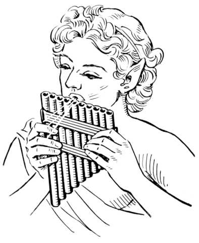 Elf Boy Playing Panpipe Coloring page