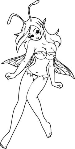 Elf Girl Anime Coloring page