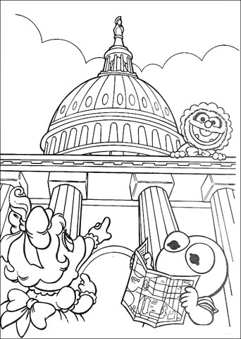 Muppet Babies in Washington D.C. Coloring page