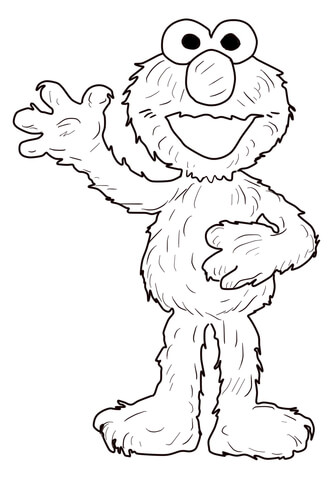 Elmo Waving Hello Coloring page