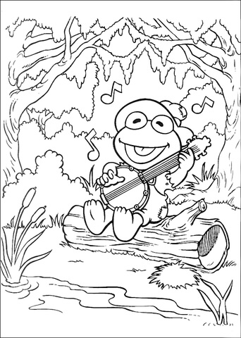 Kermit Sings A Song  Coloring page