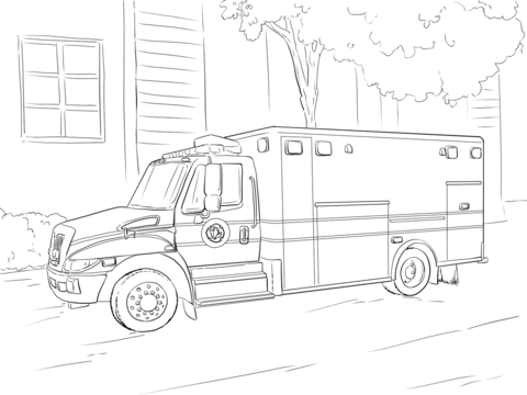 Emergency Car Coloring page