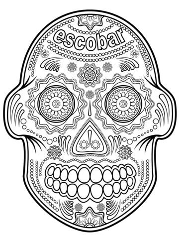 Escobar Sugar Skull Coloring page