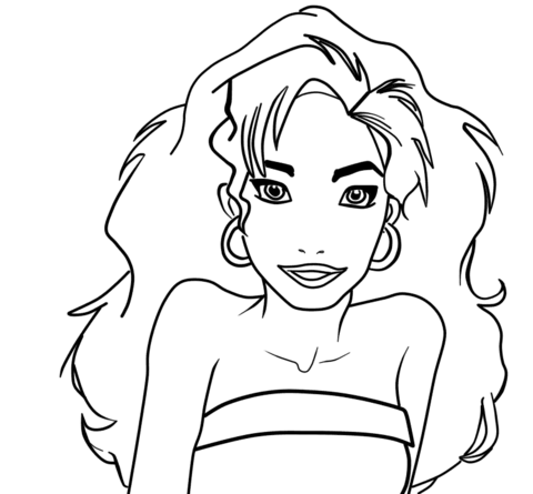 Esmeralda from the Hunchback of Notre Dame Coloring page