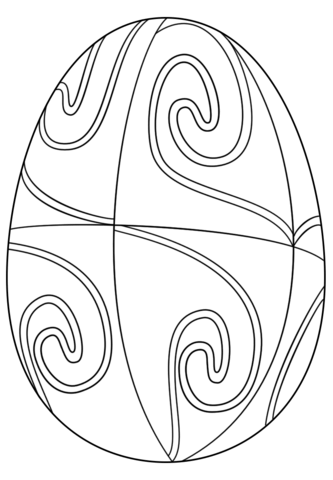 Ester Egg with Spiral Pattern Coloring page