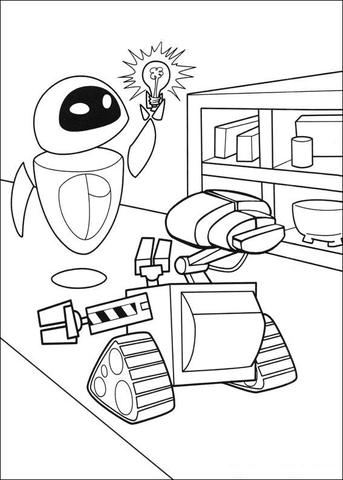 Eva And Lamp  Coloring page