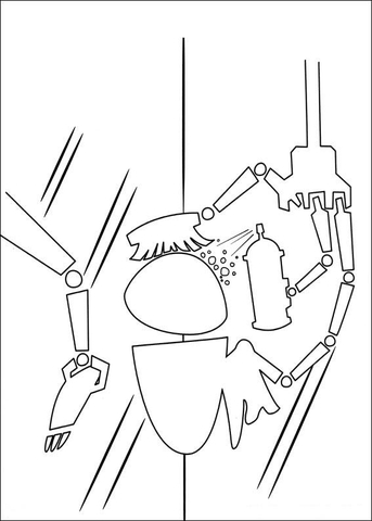 Eva In The Shower  Coloring page