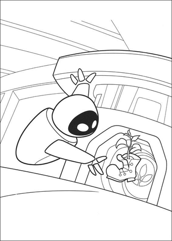 Eva In The Spaceship  Coloring page