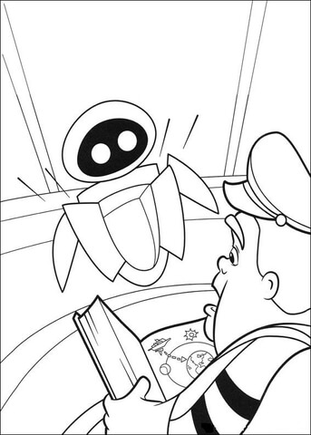 Eva Is Talking To The Captain  Coloring page