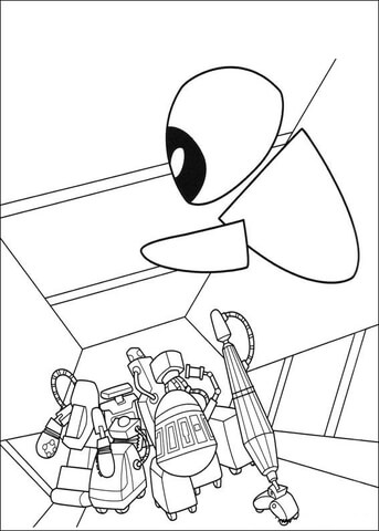 Eva With Robots  Coloring page