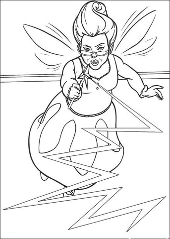 Fairy's magic stick Coloring page