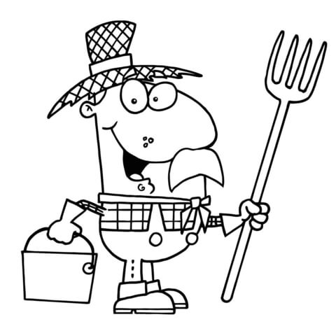 Farmer in a Straw Hat Coloring page