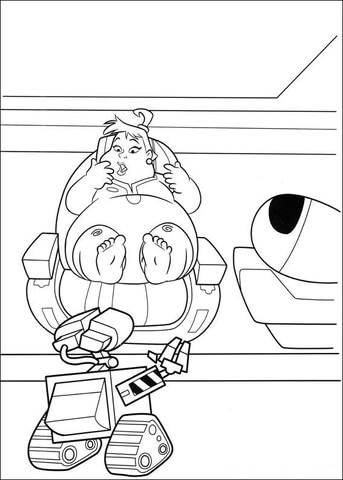 Mary And Wall-E  Coloring page