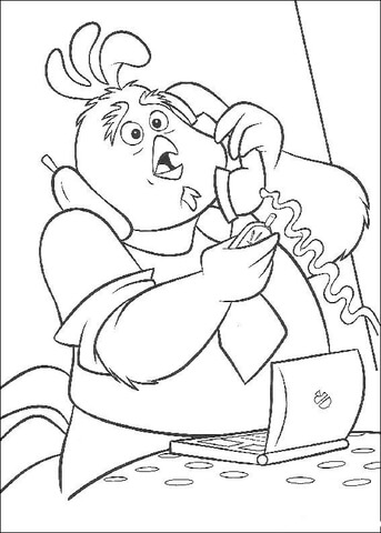 Father Buck Picks Up The Phone  Coloring page